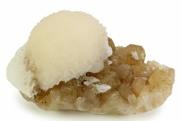 Scolecite Crystals on Honey-Colored Stilbite - India #343048